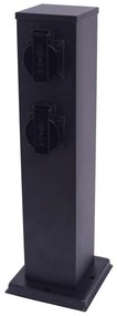 Екстериорен стълб с контакти 2Z SCHUKO 230V IP44 40 см черен