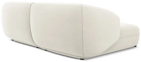 Бял кадифен ъглов диван (ляв ъгъл) Moana – Makamii