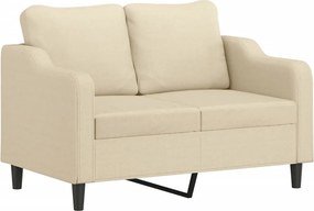359353 vidaXL 2-местен диван, кремав, 120 см, текстил