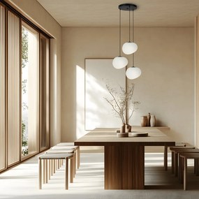 Черно-бяло висящо осветително тяло ø 42 cm Stones – Candellux Lighting