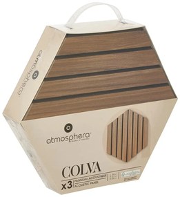 Комплект декоративен панел atmosphera Colva, MDF, 30x26 cm, 3 бр - Тъмно дърво