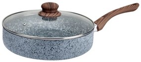 Тиган с капак Oliver Voltz Siena OV51319J22CD, 22 см, Дълбок, Мраморно покритие, Индукция, Сив