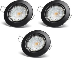 Aigostar - Комплект 3x LED вградени осветителни тела 1xGU10/4,5W/230V 3000K черни