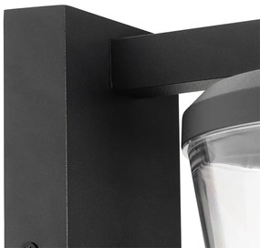 Външна стенна лампа черна IP44 с датчик за движение - Joren