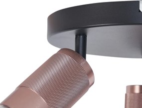 Кръгъл плафон тъмен бронз кръгъл 3-светлина регулируем - Veerle