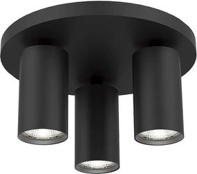 Кръгъл спот за таван LUX, черен, 3хGU10