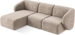 Светлокафяв шенилов ъглов диван (ляв ъгъл) Lani – Makamii