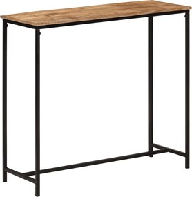 371967 vidaXL Конзолна маса, 80x30x74 cм, мангово дърво масив и желязо