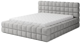 Сиво двойно легло 140x200 cm тапицирано с място за съхранение с включена подматрачна рамка Dizzle – ELTAP