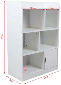 GINGER HOME Органайзер/етажерка 4 нива + вратичка WHITE