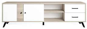 Бяла маса за телевизор от дъб 181x53 cm Sahara - Marckeric