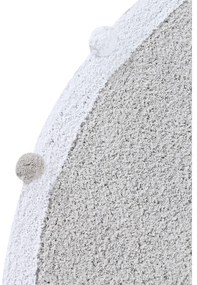 Светлосив ръчно изработен памучен детски килим подходящ за пране ø120 cm Bubbly – Lorena Canals