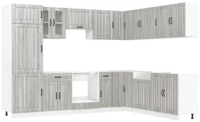 3314987 vidaXL Комплект кухненски шкафове от 14 части Lucca, инженерно дърво