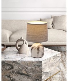 Светлосива настолна лампа с текстилен абажур (височина 25 cm) Adelina - Candellux Lighting