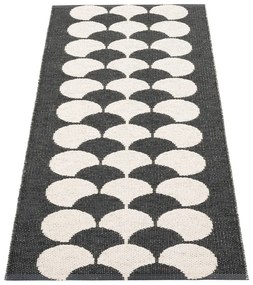 Черна и кремава пътека за открито и закрито 70x150 cm Poppy Black Vanilla – Pappelina