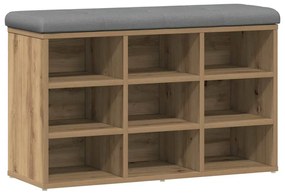 857624 vidaXL Пейка за обувки, дъб артизан, 82x32x50 см, инженерно дърво