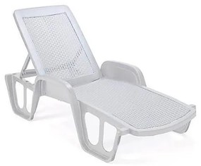 PVC шезлонг Ipae-progarden POL027BI, Бял, 71 x 192 x 100 см