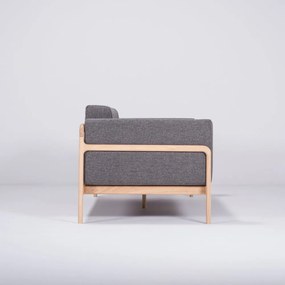 Тъмно сив диван с масивна дъбова конструкция , 210 см Fawn - Gazzda