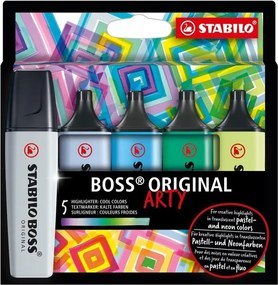 Комплект текст маркери, Stabilo, Boss Original Arty Cool Colors ST70/5-02-2-20, 5 цвята