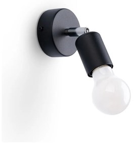 Черна стенна лампа ø 6 cm Brando - Nice Lamps