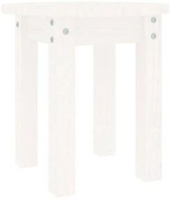 822338 vidaXL Кафе маса, бяла, Ø 35x35 см, борово дърво масив
