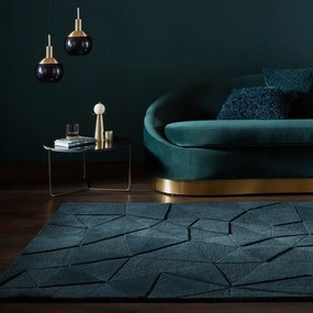 Тюркоазен ръчно изработен вълнен килим 160x230 cm Shard Teal – Flair Rugs