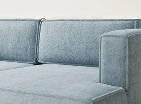 Светлосин шенилов сгъваем/с място за съхранение ъглов диван (десен ъгъл) Velto – Maison de Rêve