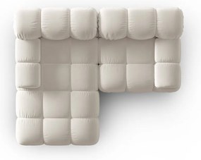 Бежов кадифен модулен ъглов диван (ляв ъгъл) Bellis – Micadoni