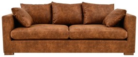 Кафяв диван от изкуствена кожа 225 cm Hamburg – Scandic