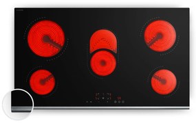 Klarstein Керамичен плот Verosteel, Минималистичен, мощен, 5 зони за готвене, 8400 W, 90 см