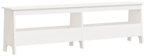 837380 vidaXL Пейка за антре, бяла, 160x28x45 см, борово дърво масив