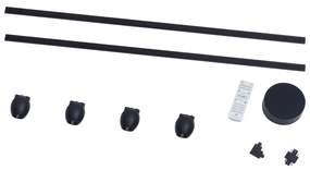 Модерна релсова система за осветление с 4 черни прожектора 1-фазов - Magnetic Zagaye