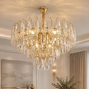 Кристална висяща лампа SWE080-CP 50cm GOLD
