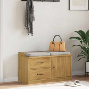 4010464 vidaXL L Пейка за антре SANDNES 87x40x50 cm Масивна дървесина Бор