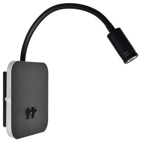 LED гъвкава стенна лампа BASE 1xLED/8W+1xLED/2W/230V черна/сребриста