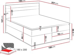 Тапицирано легло Modena-Mauro - Gkri anoixto-180 x 200