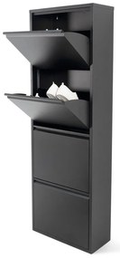 Черен метален шкаф за обувки Billy - Spinder Design