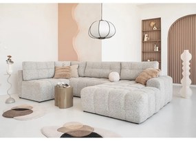 Бежов разтегателен модулен ъглов диван с място за съхранение (ляв ъгъл) Lulu – Miuform