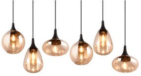 Черно-оранжева висяща лампа със стъклен абажур Lumina - Trio