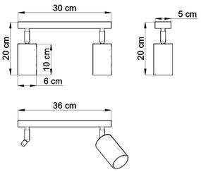 Дървена светлина за таван Ludwik - Sollux