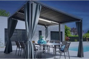 Комплект завеси за беседка Hesperide Avila, Цвят Шисти, 4x3 m, 6 броя