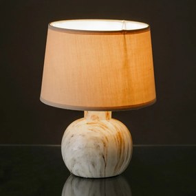 Бежова керамична настолна лампа с текстилен абажур (височина 26,5 cm) - Casa Selección