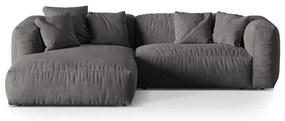 Сив кадифен модулен ъглов диван (ляв ъгъл) Martina – Micadoni