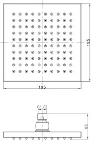 Месингова душ глава в златист цвят – Sapho