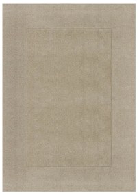 Бежов ръчно изработен вълнен килим 300x400 cm Textured Wool Border – Flair Rugs
