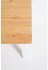 Сгъваема маса за хранене от бор с бяла конструкция , 120 (200) x 70 cm Brisbane - Bonami Essentials