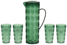 Glasses and pitcher set EDM 827051 Рециклирана пластмаса Зелен 5 Части