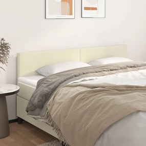 345834 vidaXL Горни табли за легло 2 бр кремави 90x5x78/88 см,изкуствена кожа
