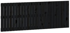 824852 vidaXL Стенна табла за спалня, черна, 159,5x3x60см, борово дърво масив