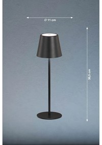 Черна LED настолна лампа с метален абажур (височина 36,5 cm) Viletto – Fischer &amp; Honsel